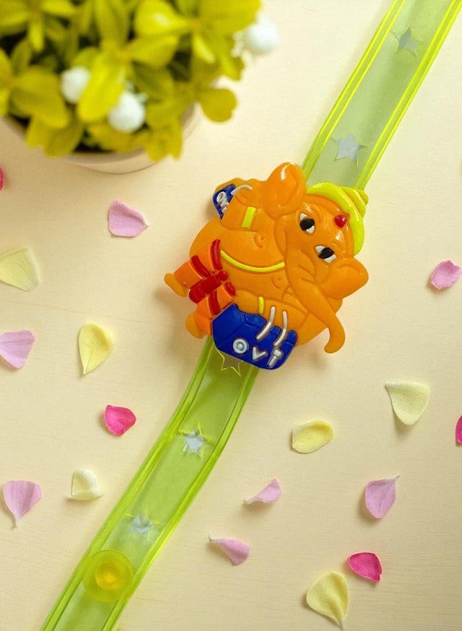 Evisha سوار معصم مضيء بتقنية LED بتصميم شخصية إيفيشا الكرتونية، مناسب للأطفال، مع سوار غانيشا بألوان متنوعة، هدية مثالية للأخ. - Image 3